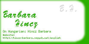 barbara hincz business card